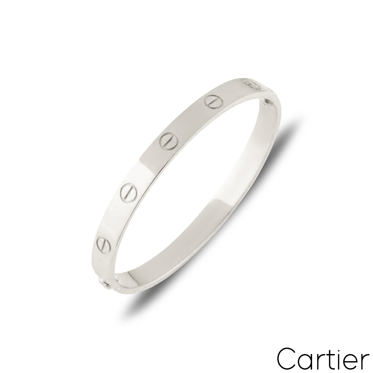 Cartier White Gold Plain Love Bracelet Size 17 B6035417 Cartier White Gold Plain Love Bracelet Size 17 B6035417